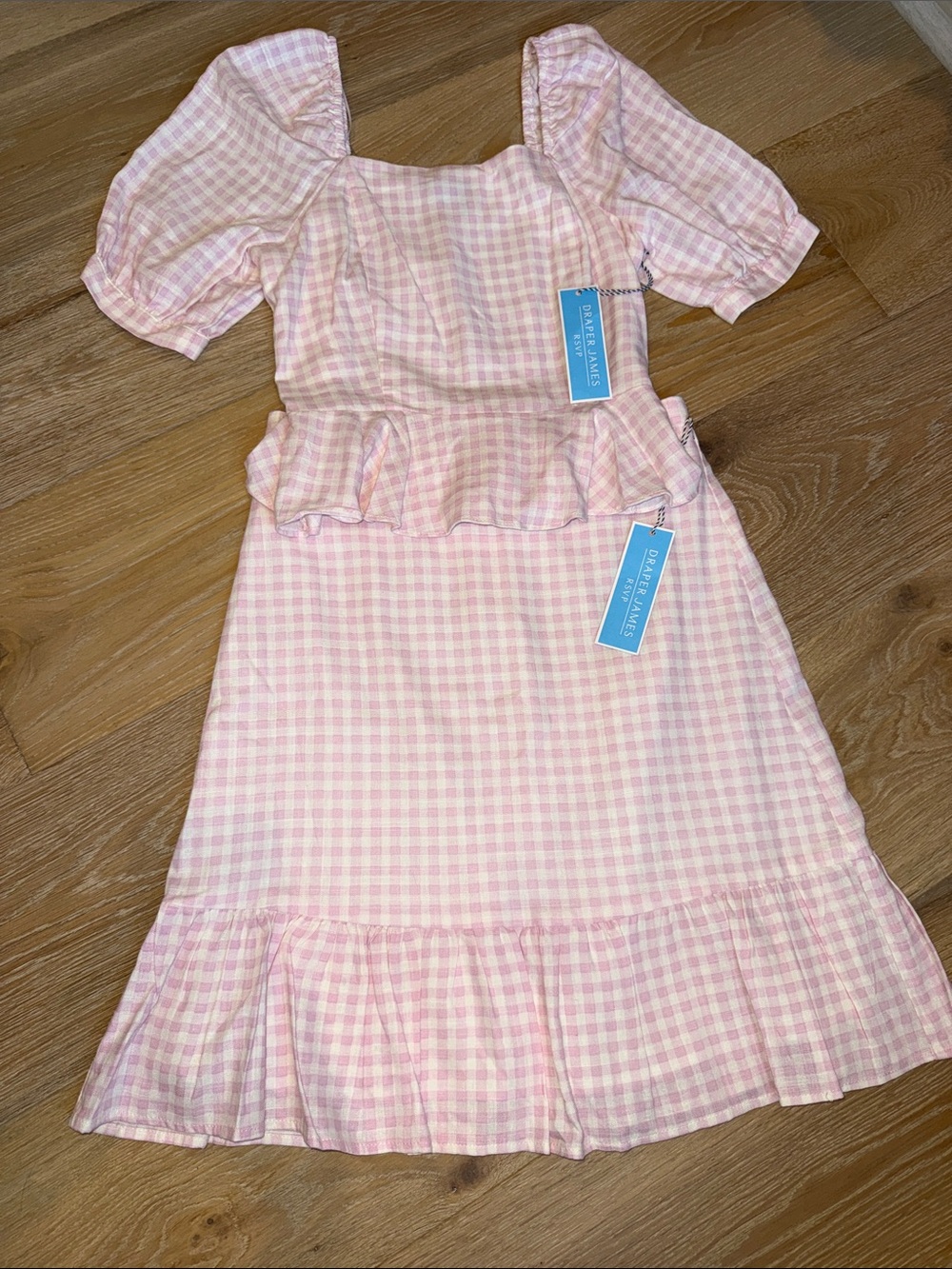 Draper James Pink Gingham Ruffle Top Skirt set